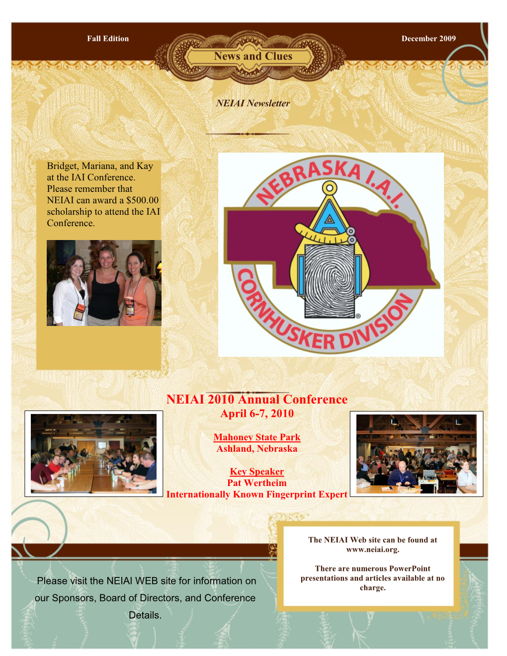 NEIAI Newsletter Fall 2009