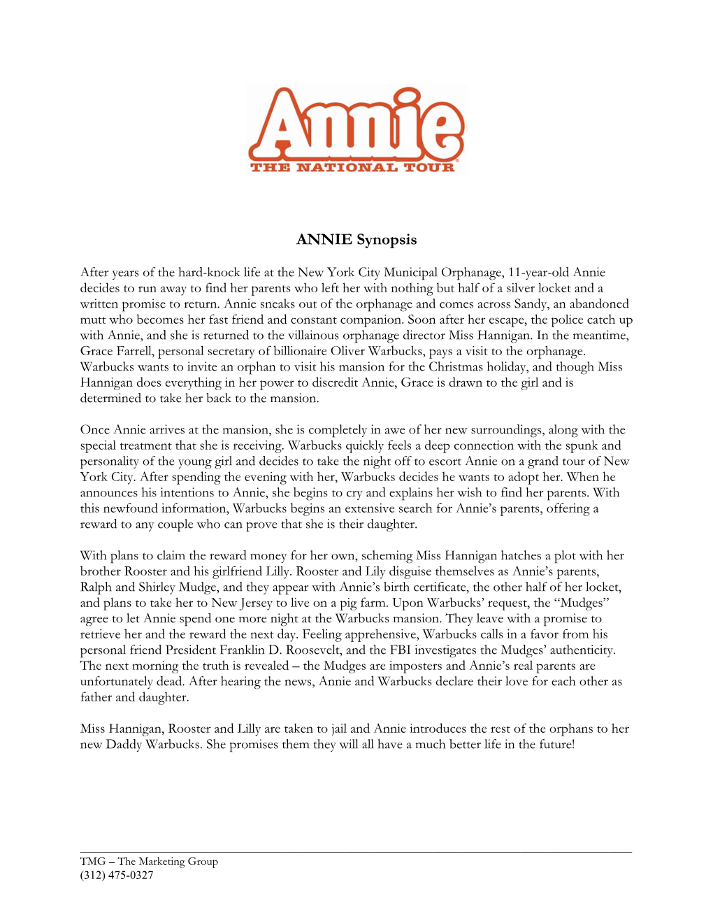 ANNIE Synopsis