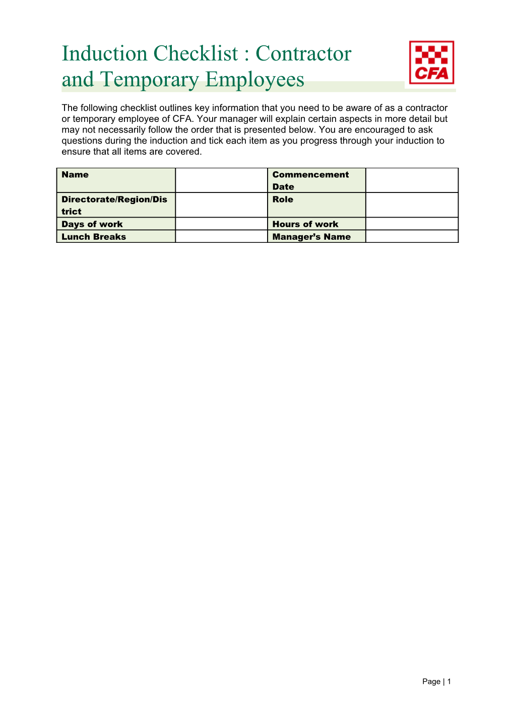 Arrange Contractor Registration Form (If Applicable)