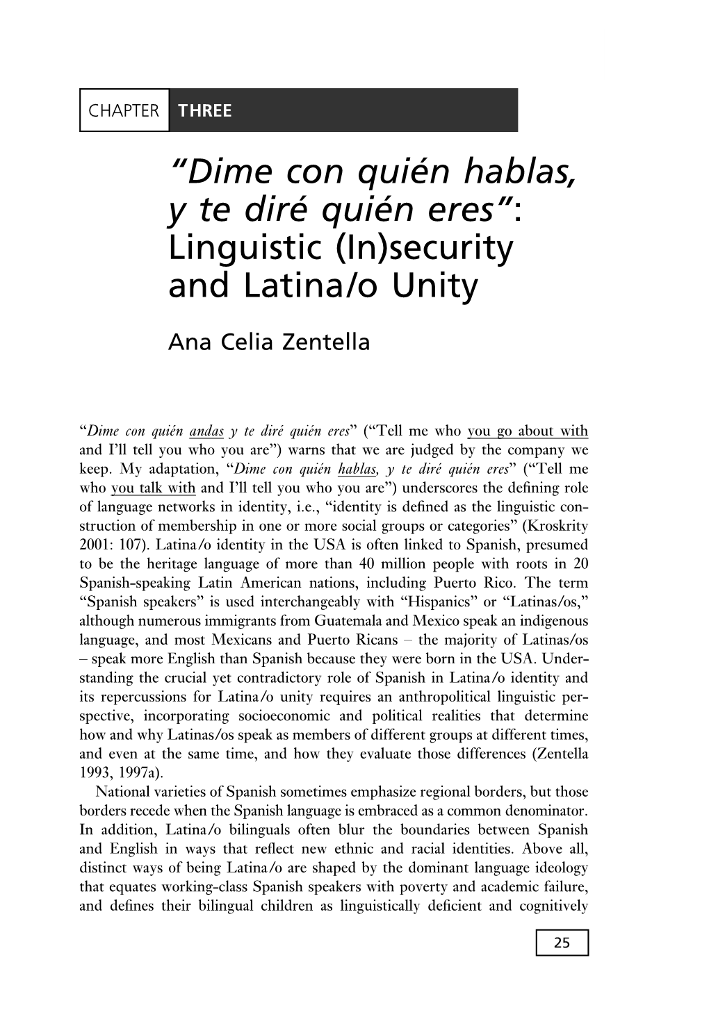 Dime Con Quíén Hablas Y Te Diré Quién Eres: Linguistic