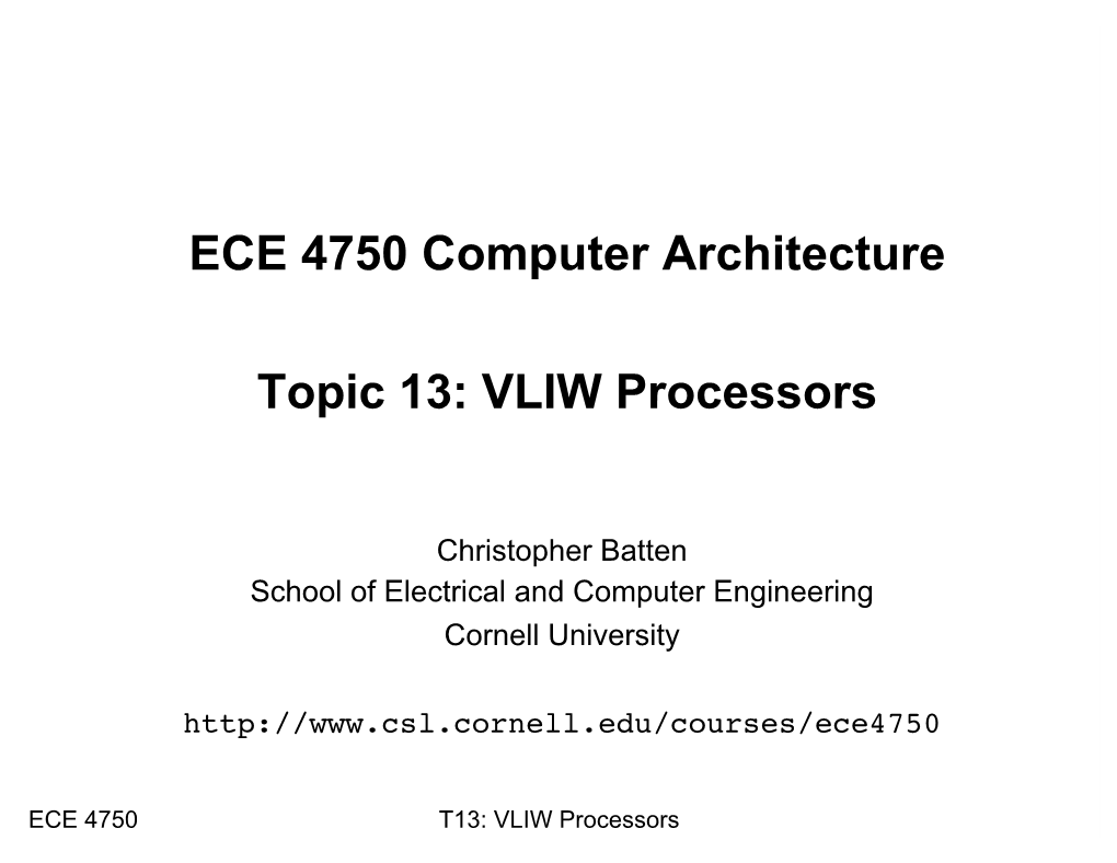 VLIW Processors