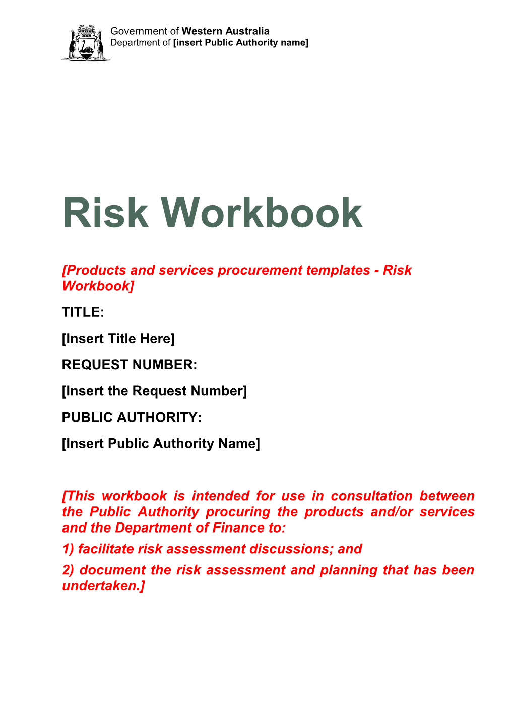 Risk Workbook Template