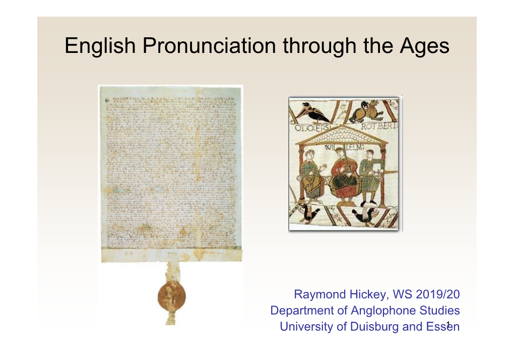 English Pronunciation Through the Ages