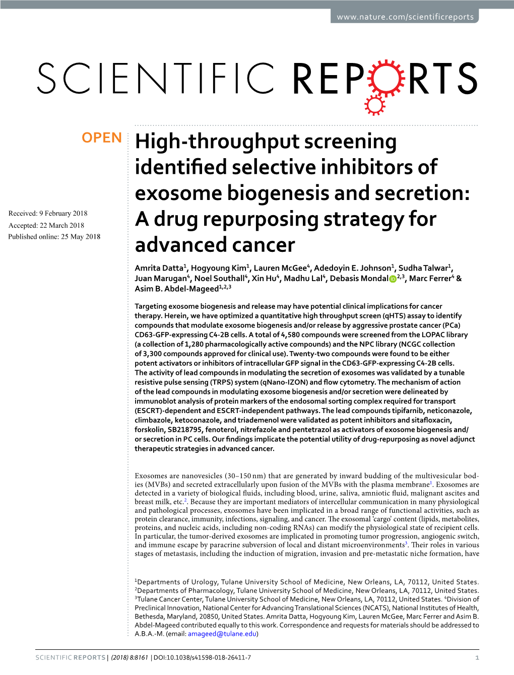 High-Throughput Screening Identified Selective Inhibitors Of