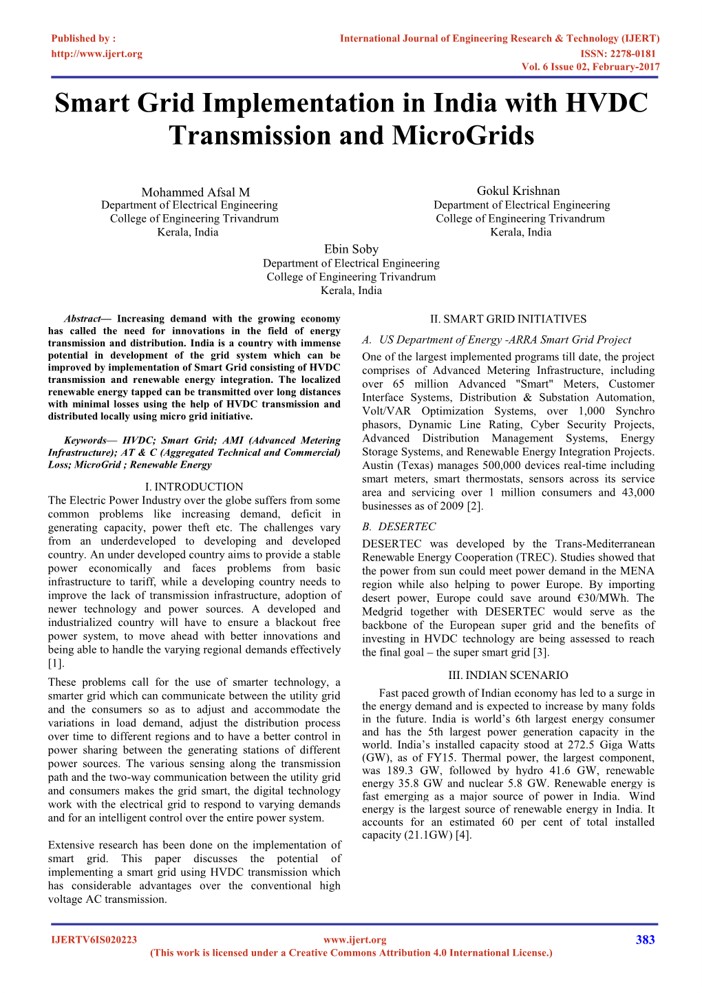 Smart Grid Implementation in India with HVDC Transmission and Microgrids