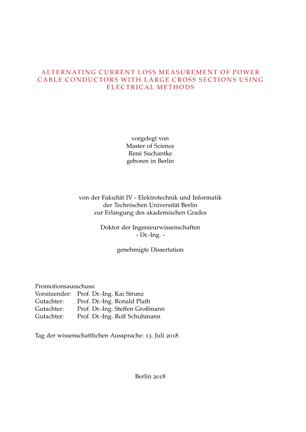 Alternating Current Loss Measurement of Power Cable