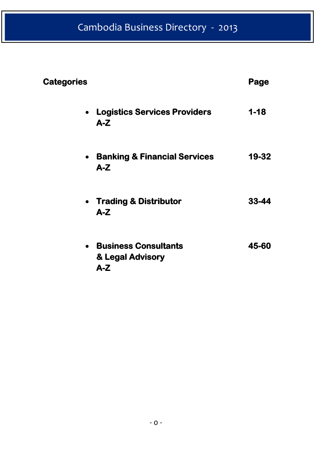 Cambodia Business Directory - 2013