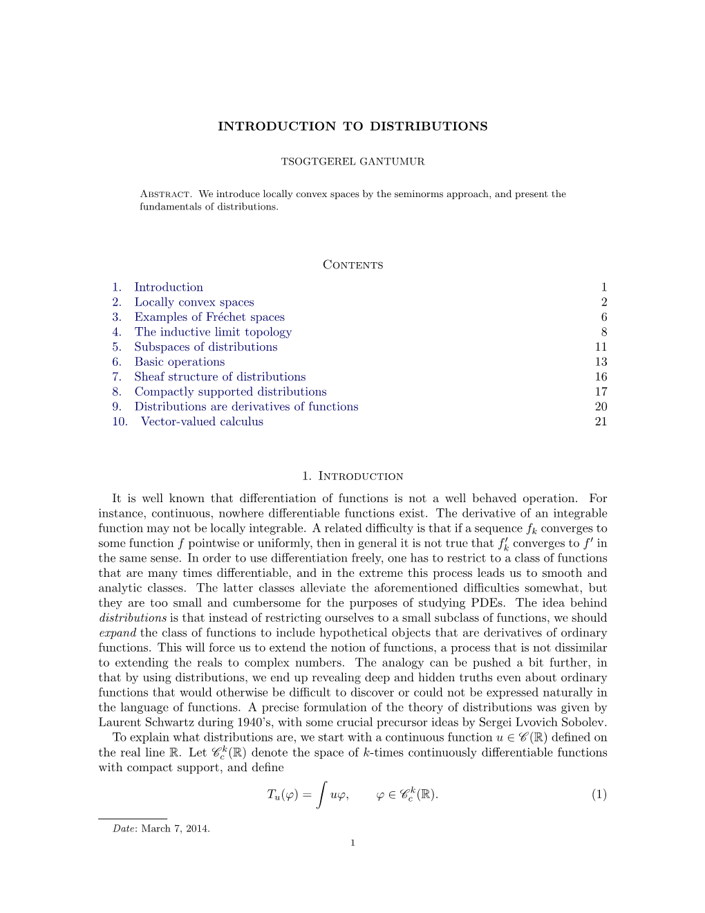 Introduction to Distributions