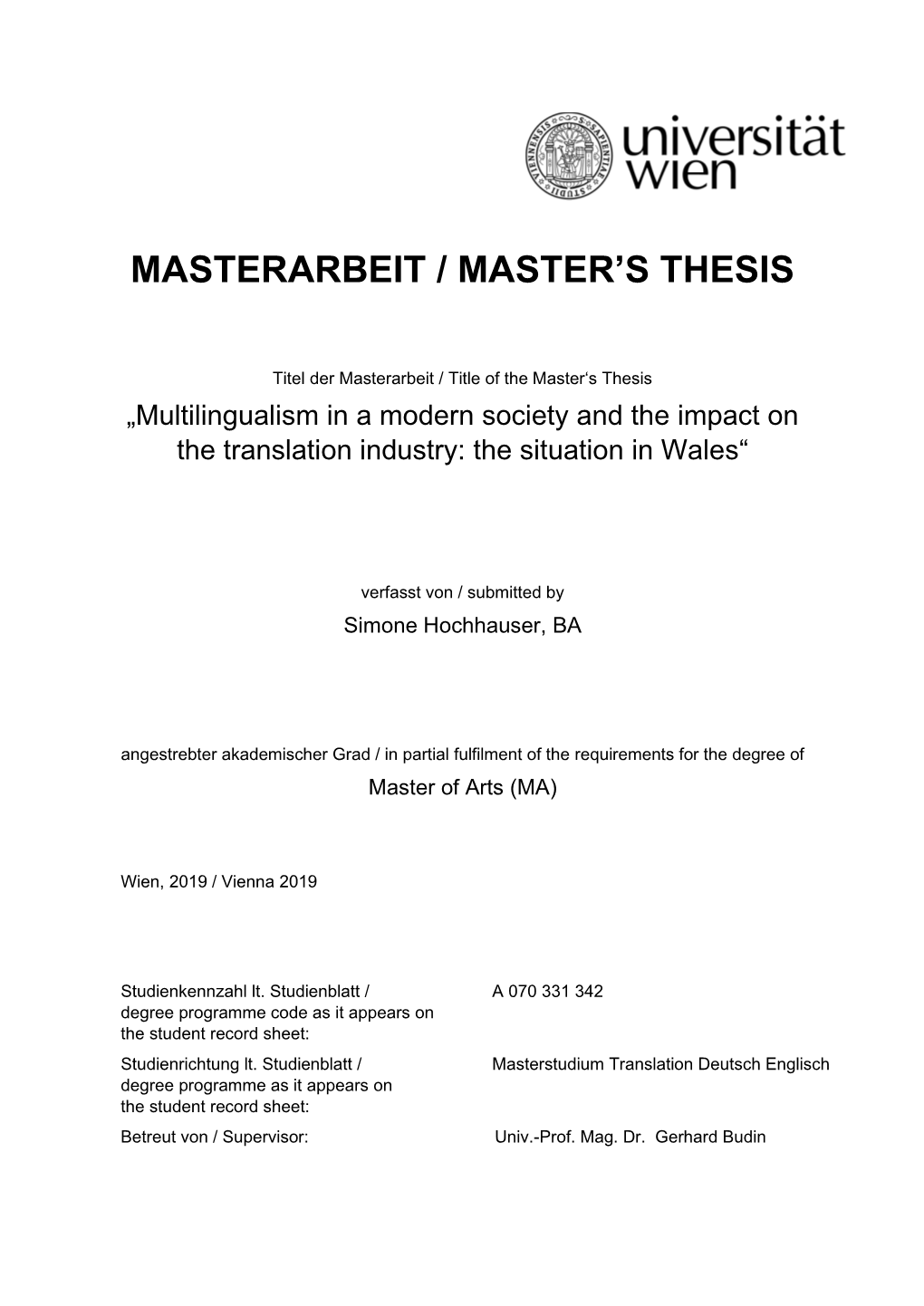 Masterarbeit / Master's Thesis