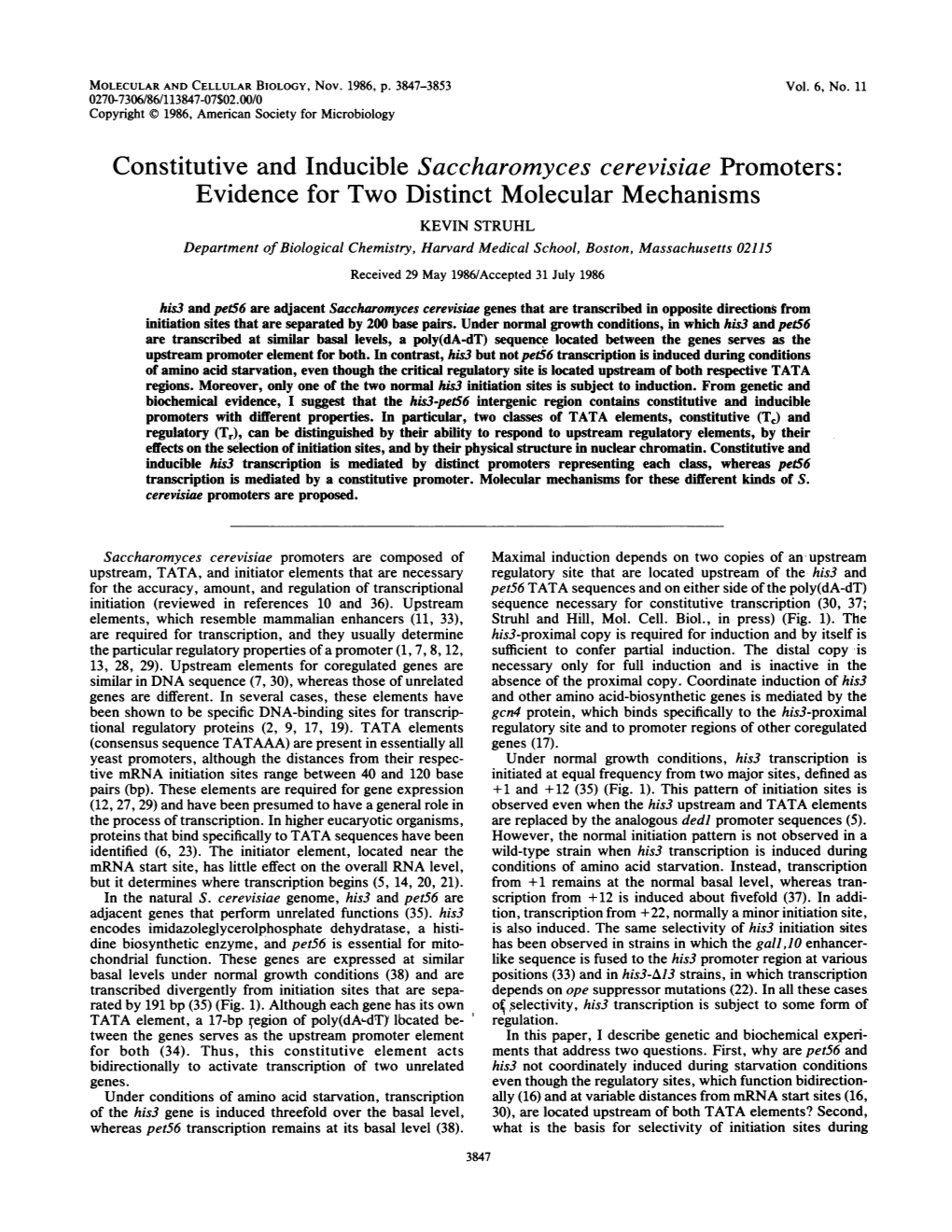 Constitutive and Inducible Saccharomyces Cerevisiae