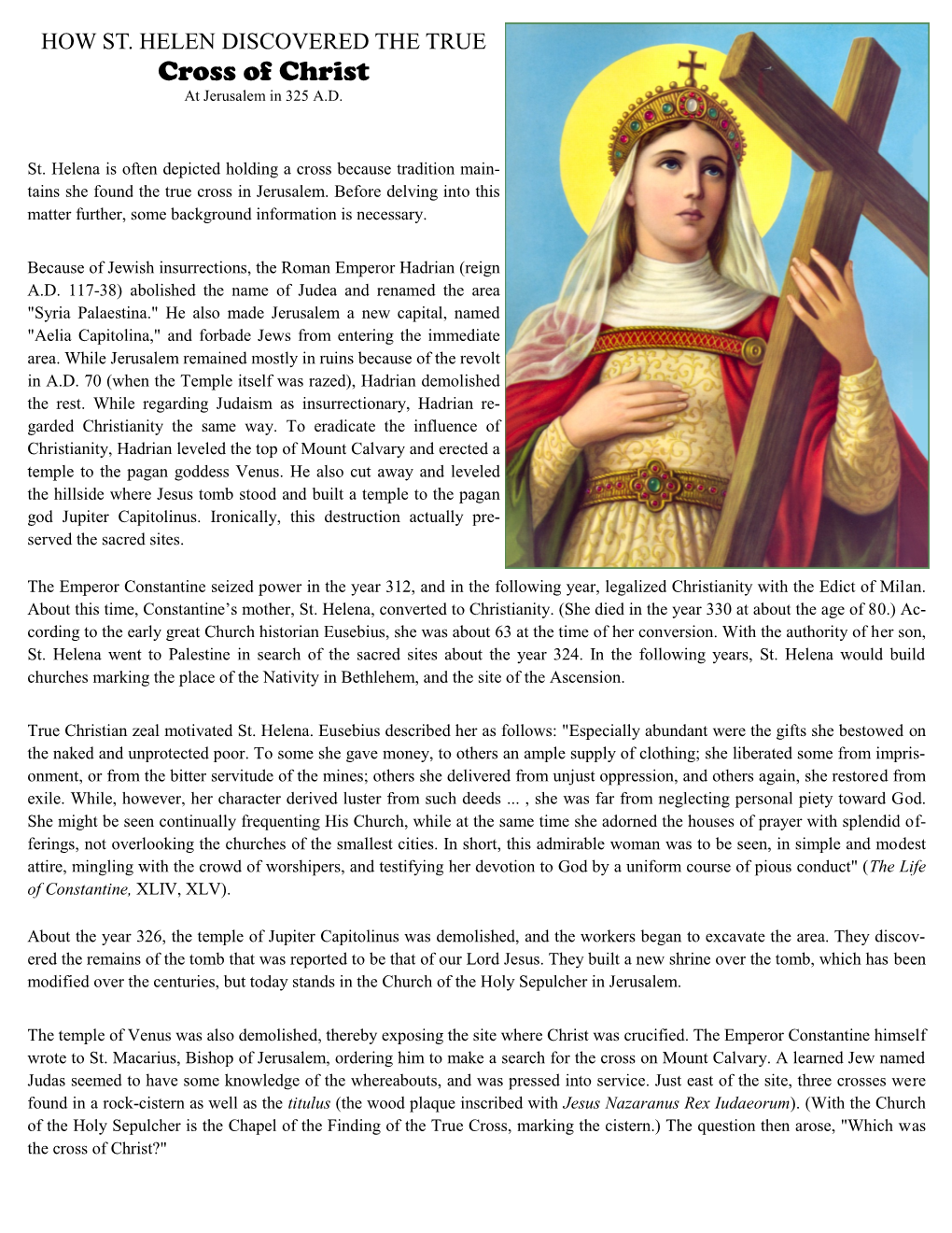 Story of St. Helena and the True Cross.Pdf