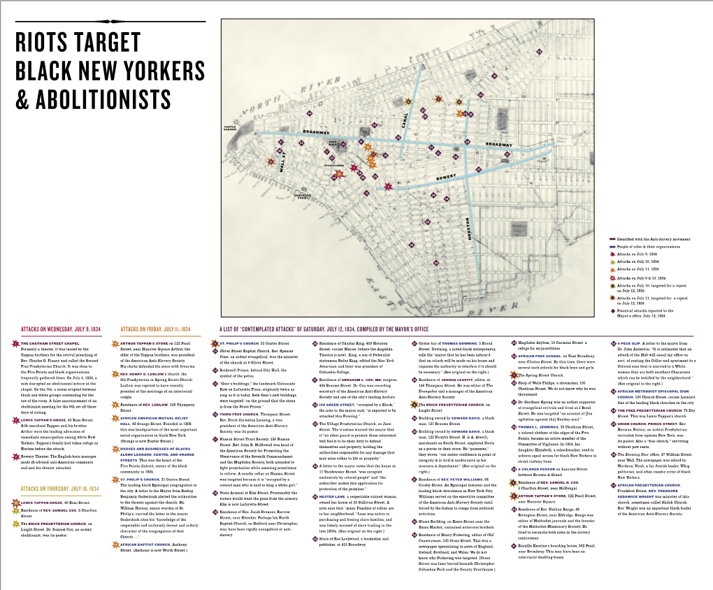 Contemplated Attacks” of Saturday, July 12, 1834, Compiled by the Mayor’S Office