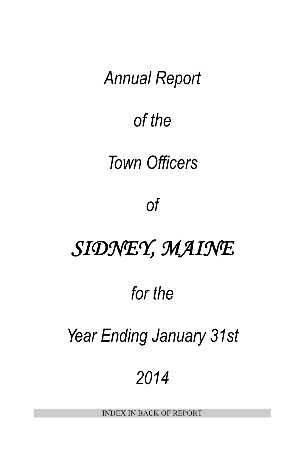 2014 Town Report