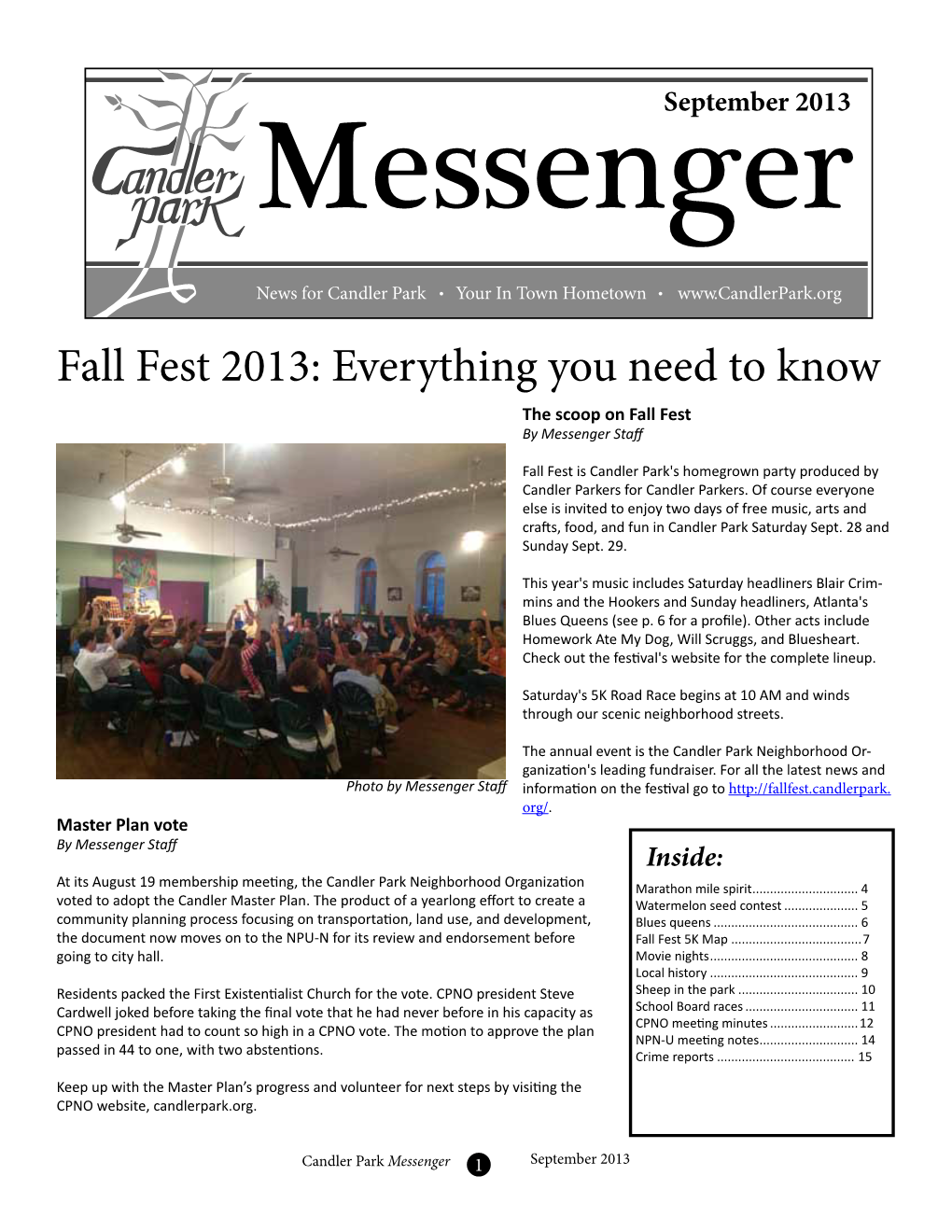 Candler Park Messenger: September 2013 (Corrected)