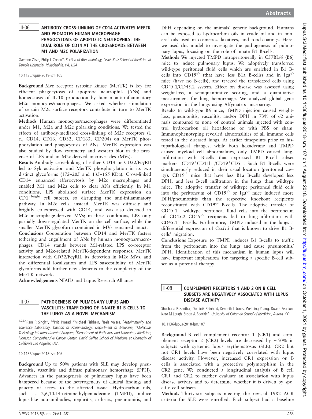 II-08 Complement Receptors 1 and 2 on B Cell Subsets Are Negatively