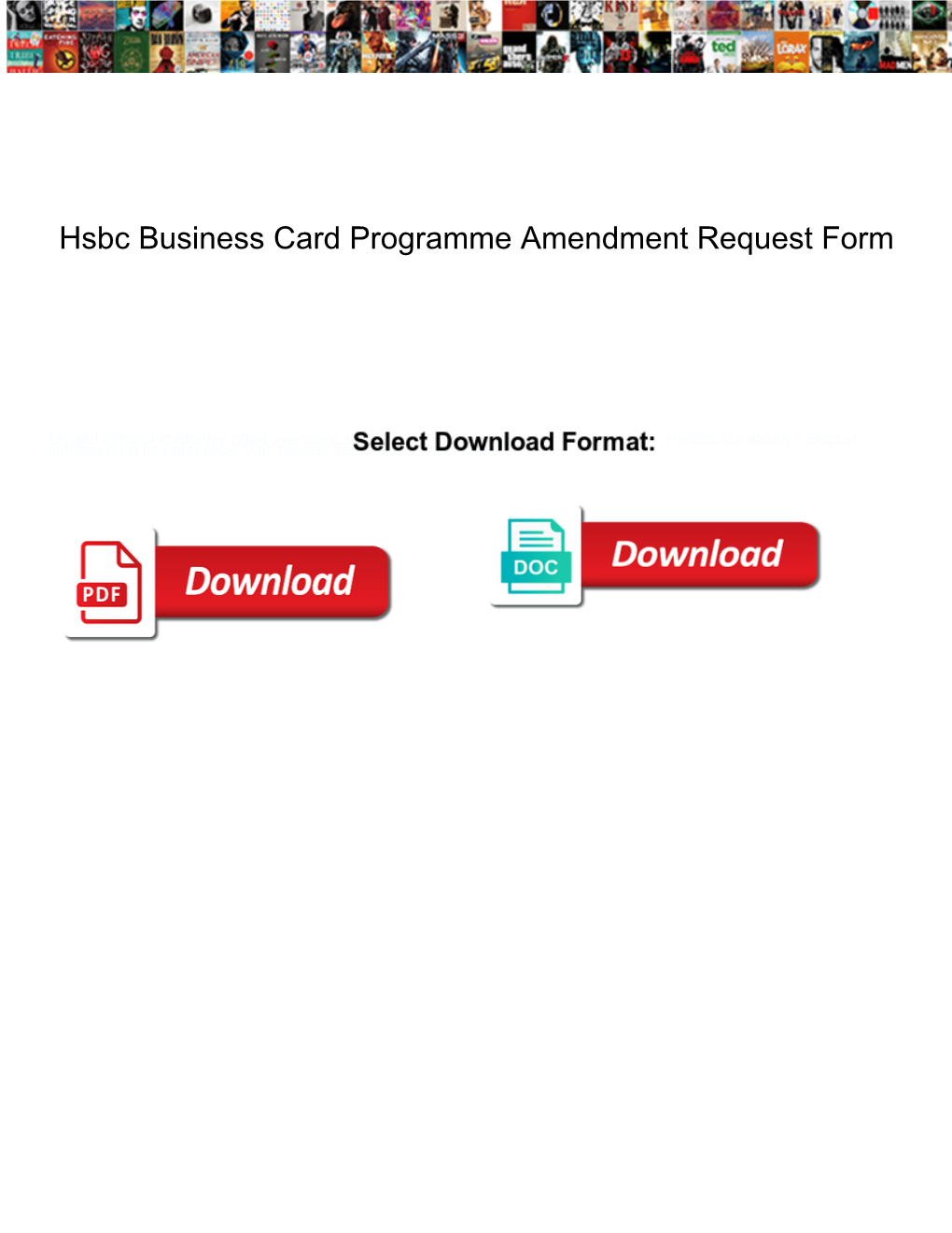 Hsbc Business Card Programme Amendment Request Form