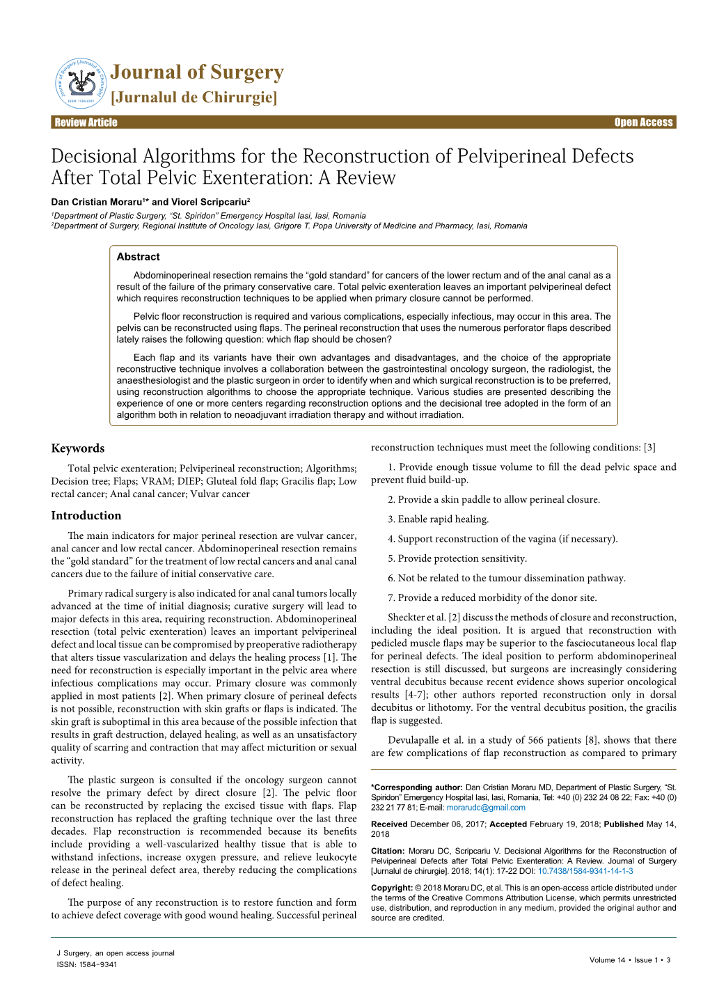 Decisional Algorithms for the Reconstruction of Pelviperineal Defects After Total Pelvic Exenteration: a Review