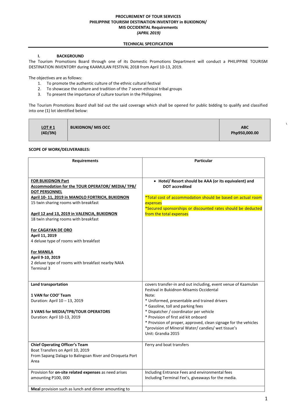 MIS OCCIDENTAL Requirements (APRIL 2019)