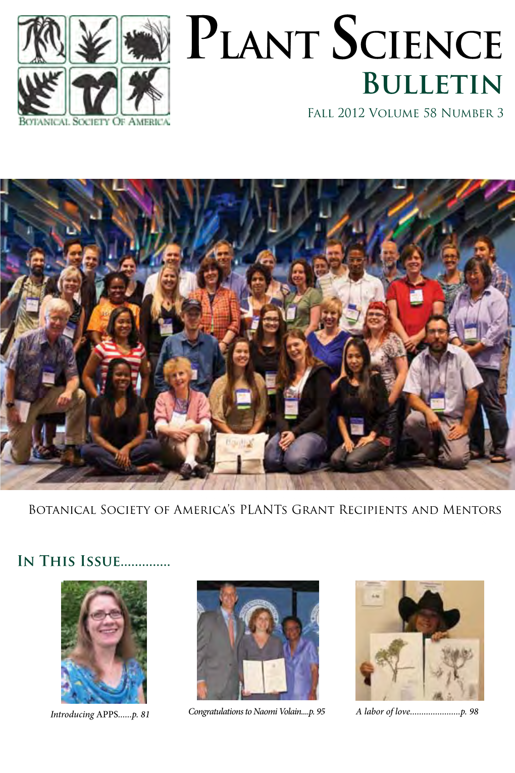 PLANT SCIENCE Bulletin Fall 2012 Volume 58 Number 3