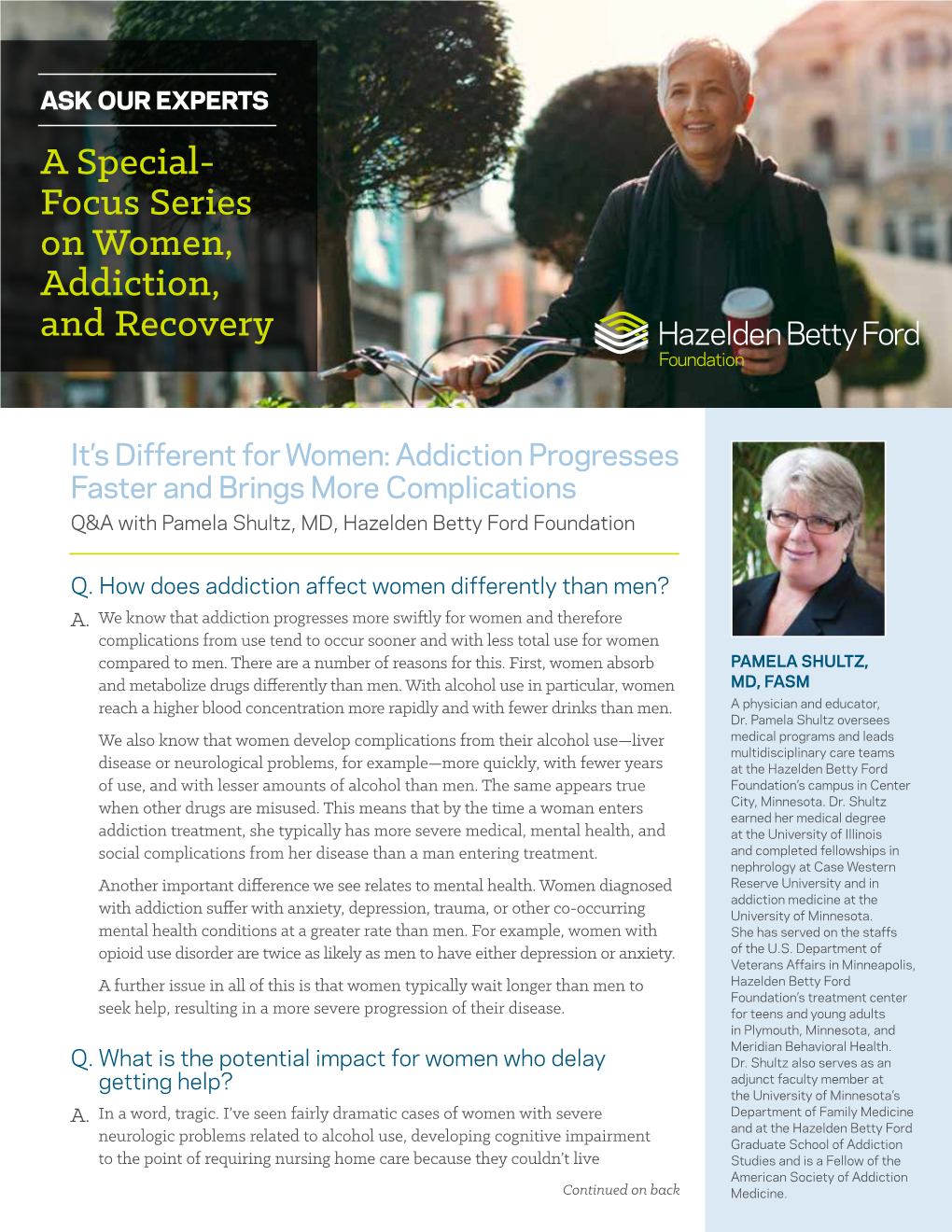 Focus Series on Women, Addiction, and Recovery
