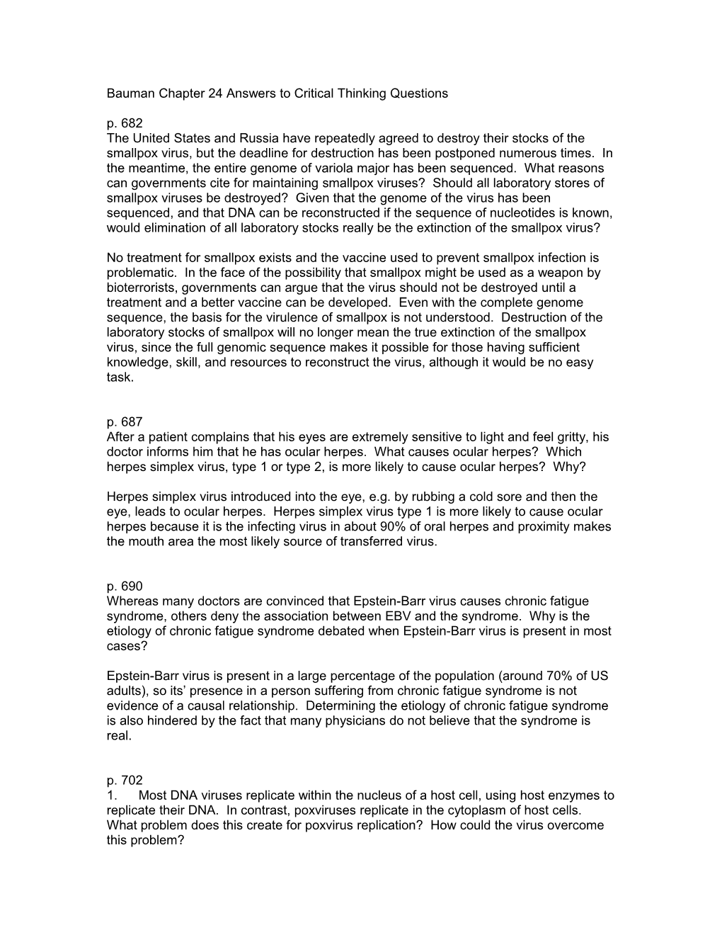 Bauman Chapter 1 Answers to Critical Thinking Questions s1