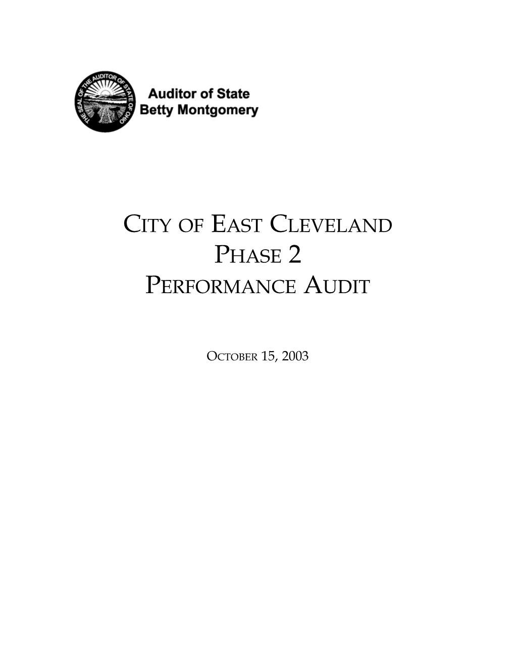 City of East Cleveland Phase 2 Performance Audit