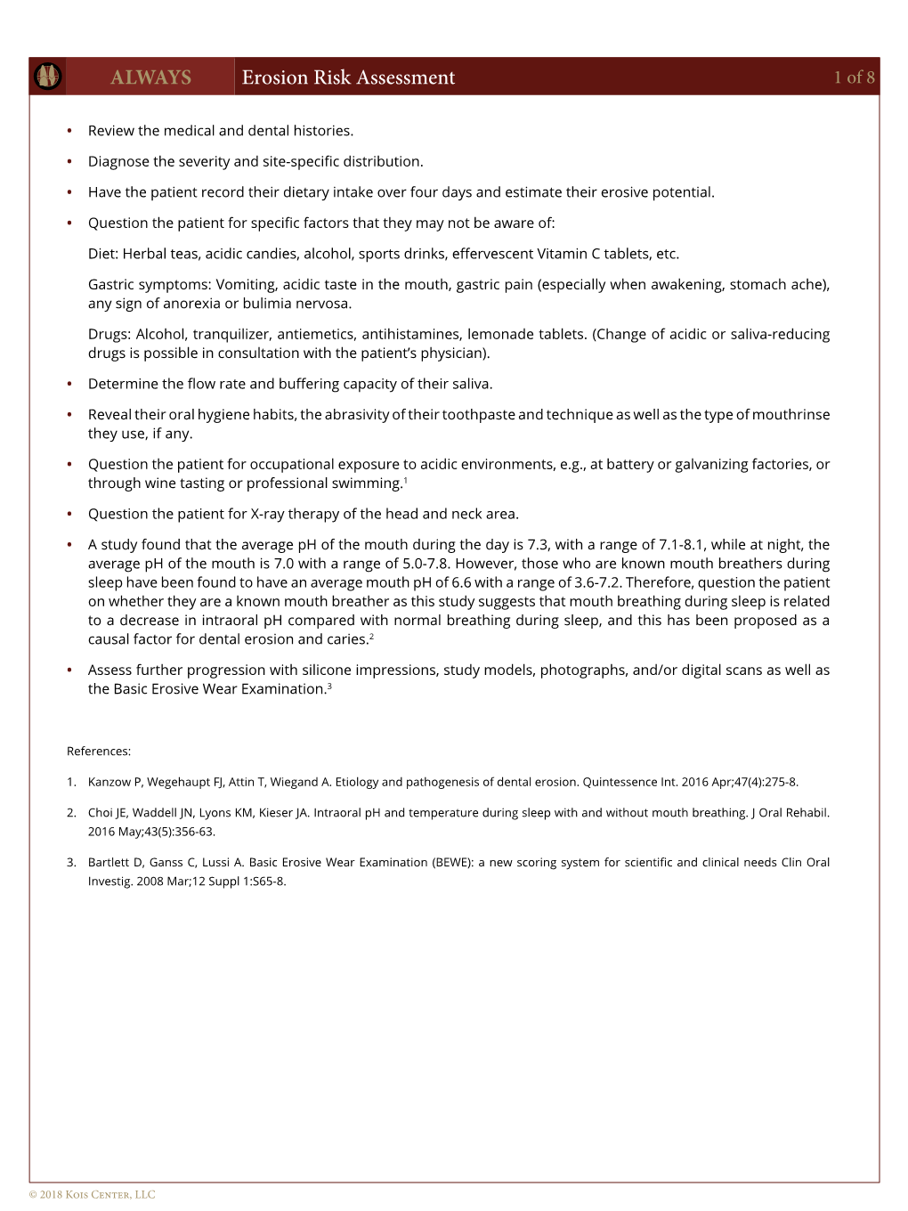 ALWAYS Erosion Risk Assessment 1 of 8