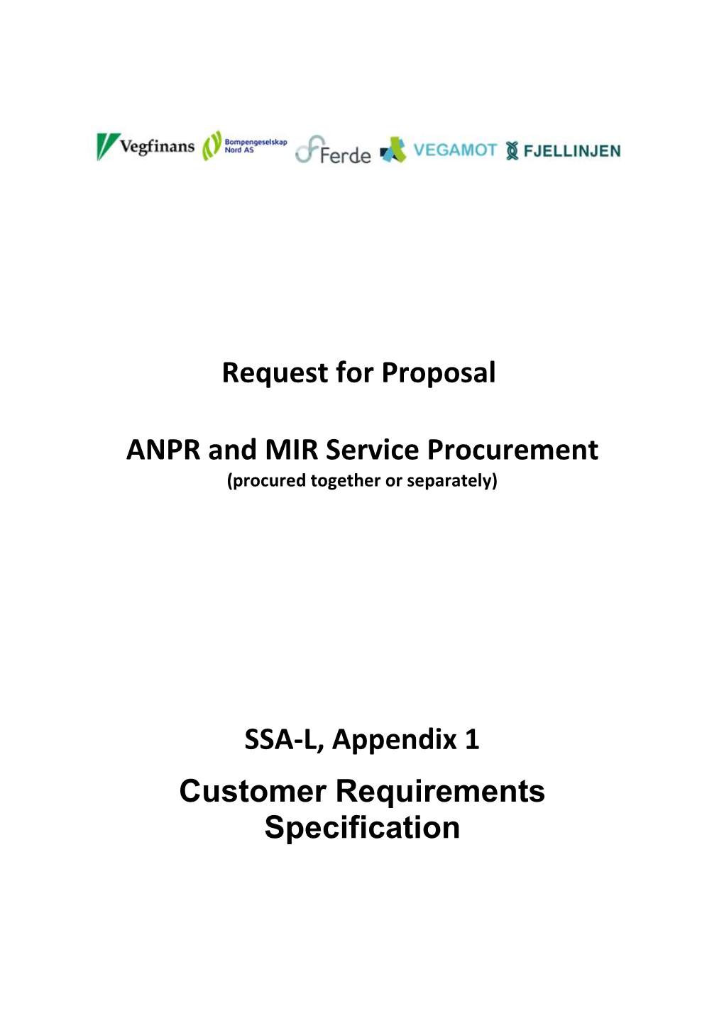 Request for Proposal ANPR and MIR Service Procurement