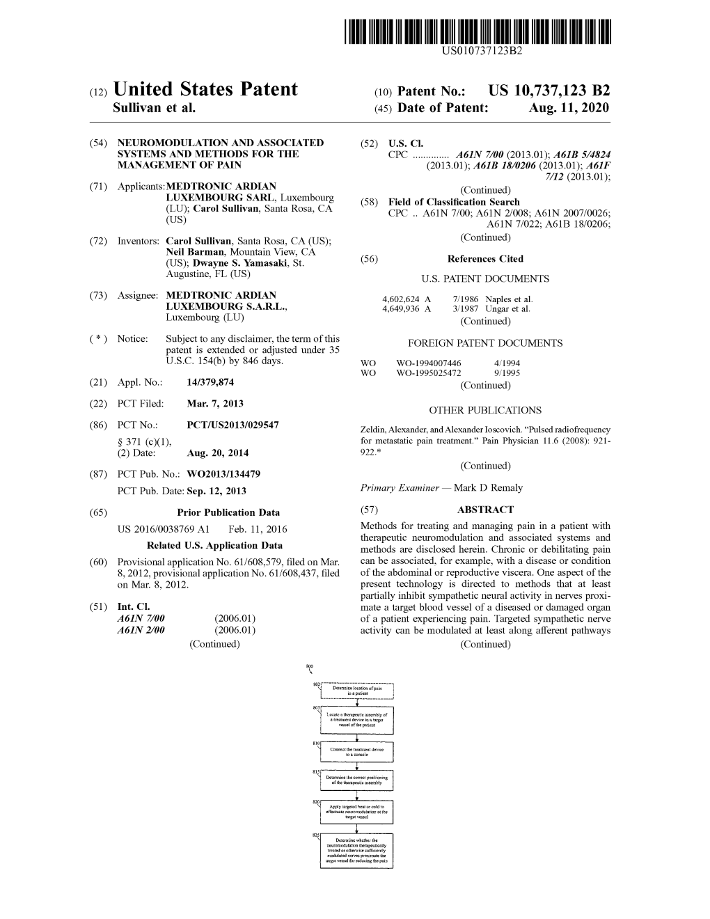 ( 12 ) United States Patent ( 10 ) Patent No.: US 10,737,123 B2 Sullivan Et Al