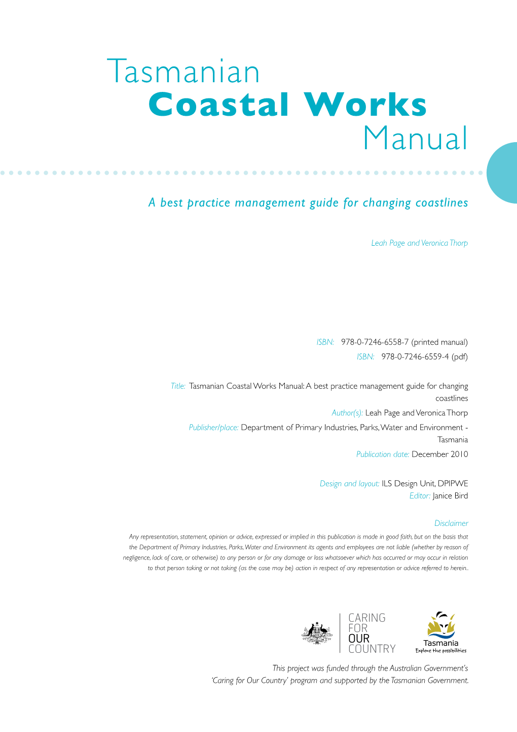 Tasmanian Coastal Works Manual