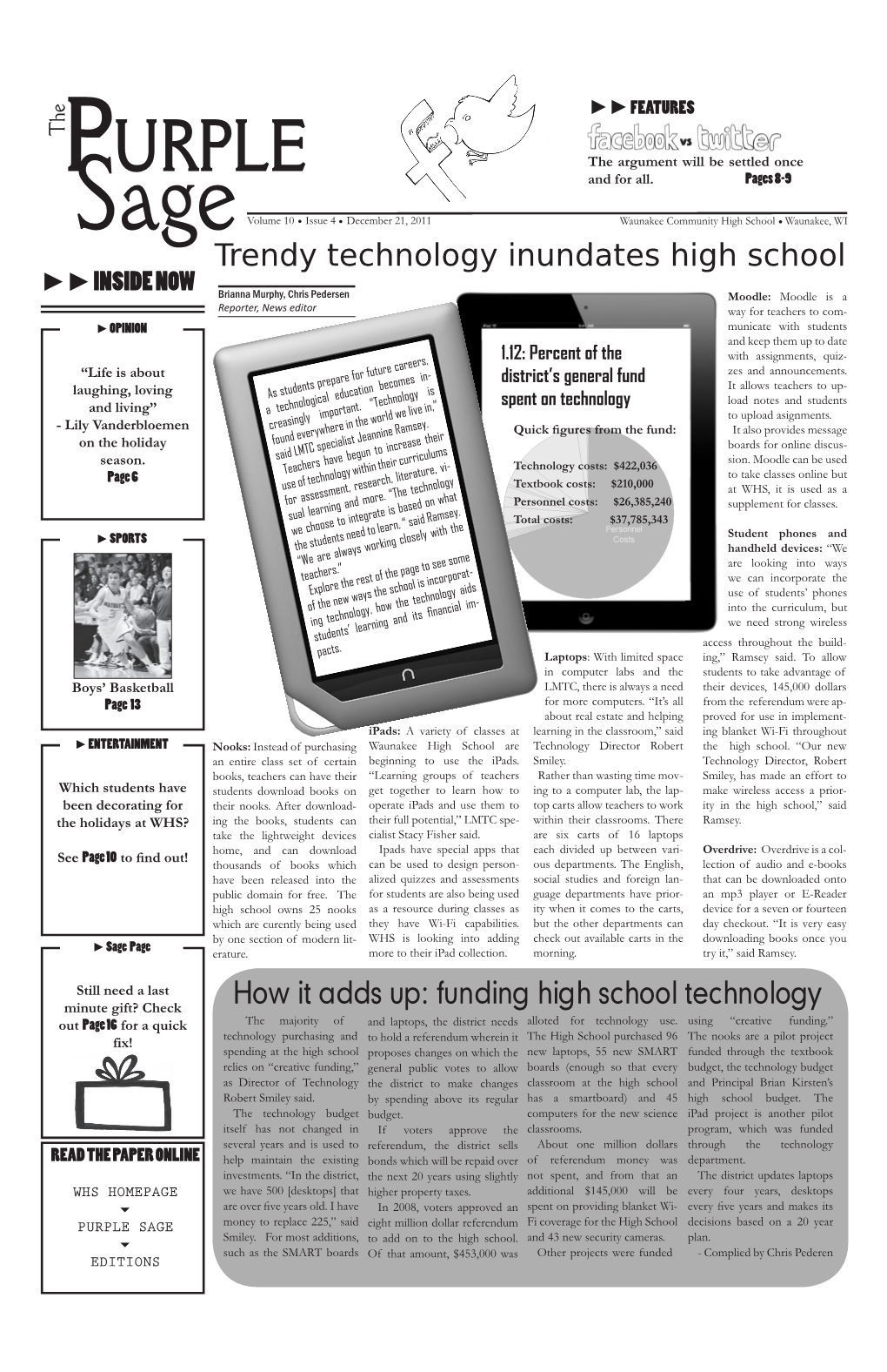 PURPLE SAGE Money to Replace 225,” Said Eight Million Dollar Referendum Fi Coverage for the High School Decisions Based on a 20 Year 6 Smiley