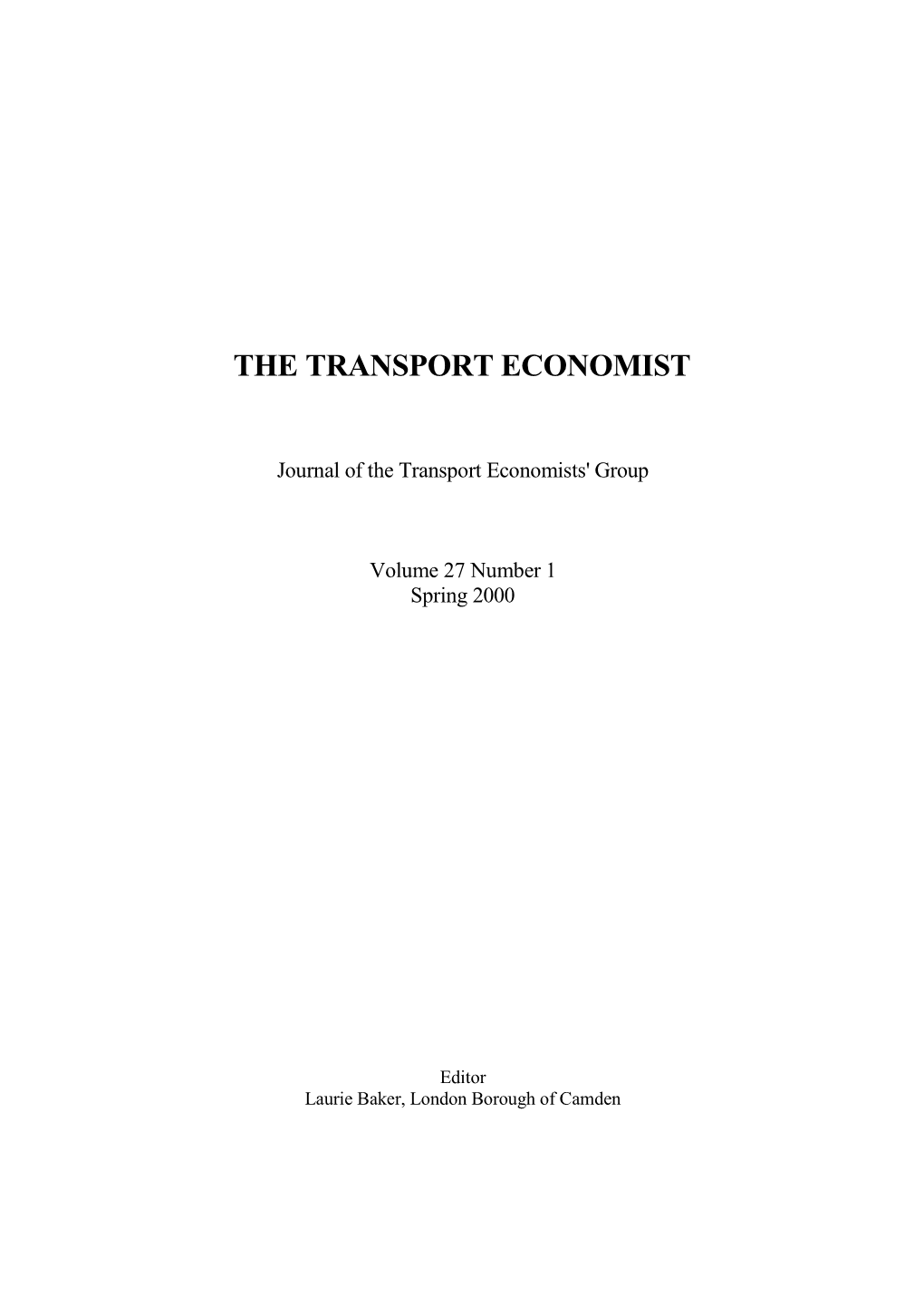 The Transport Economist