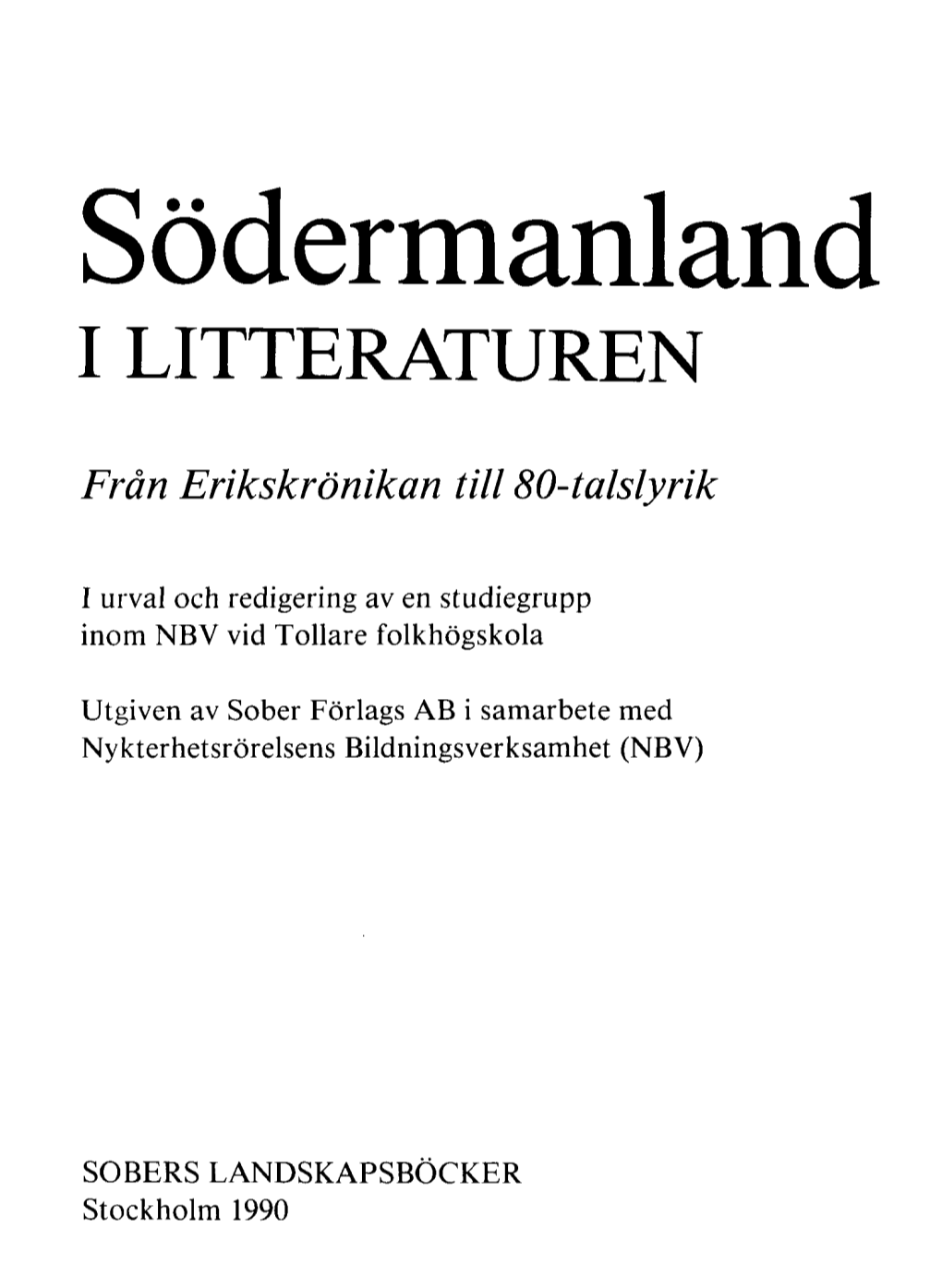 Södermanland I LITTERATUREN