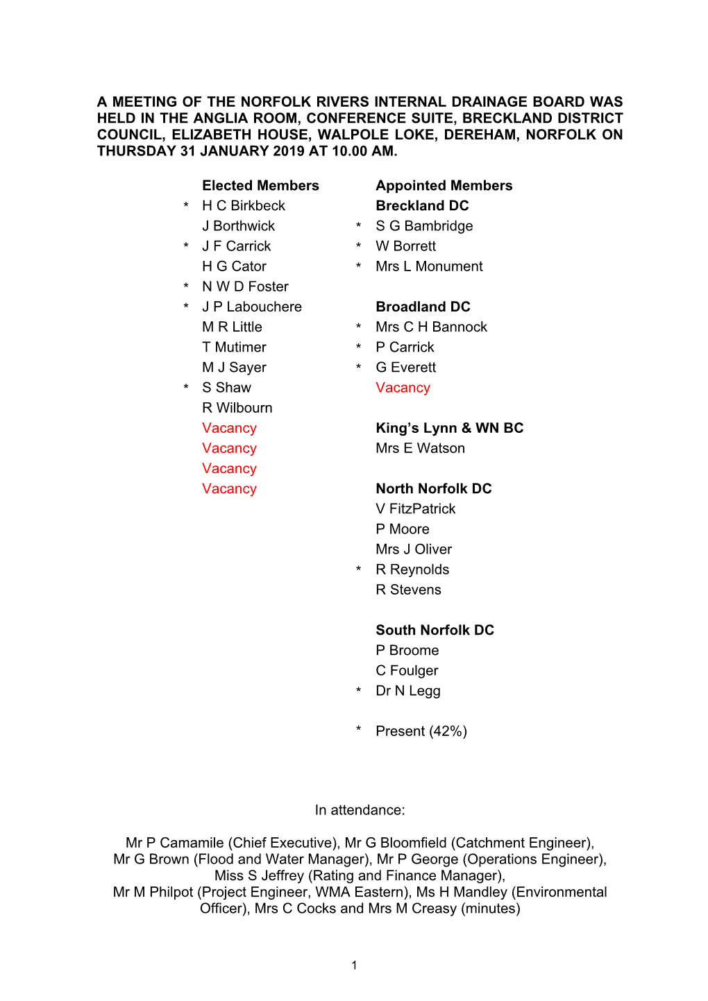 Board Minutes and Report Extracts