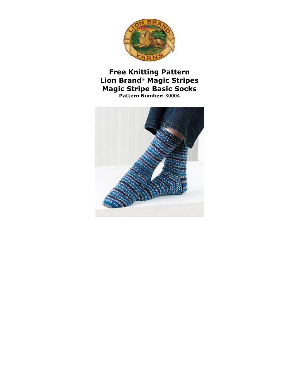 Free Knitting Pattern Lion Brand® Magic Stripes Magic Stripe Basic