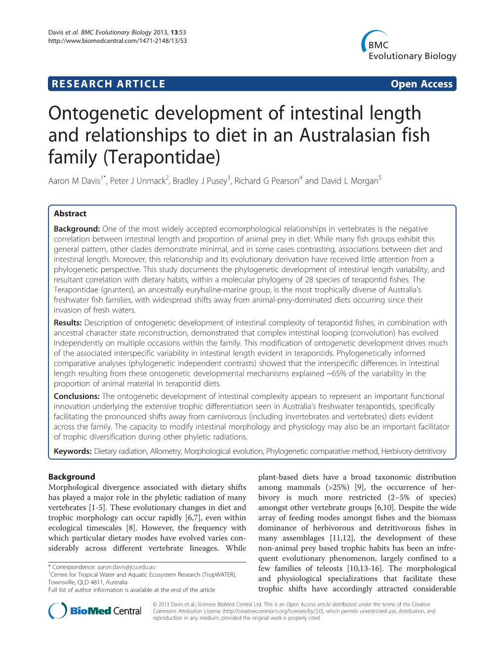 Ontogenetic Development of Intestinal Length