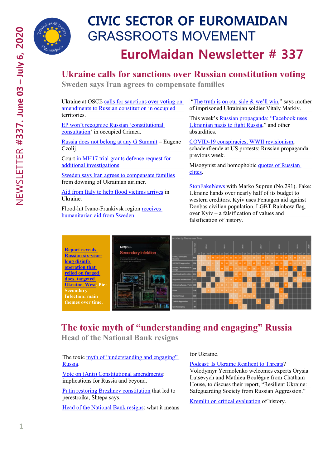 Euromaidan Newsletter # 337 CIVIC SECTOR of EUROMAIDAN