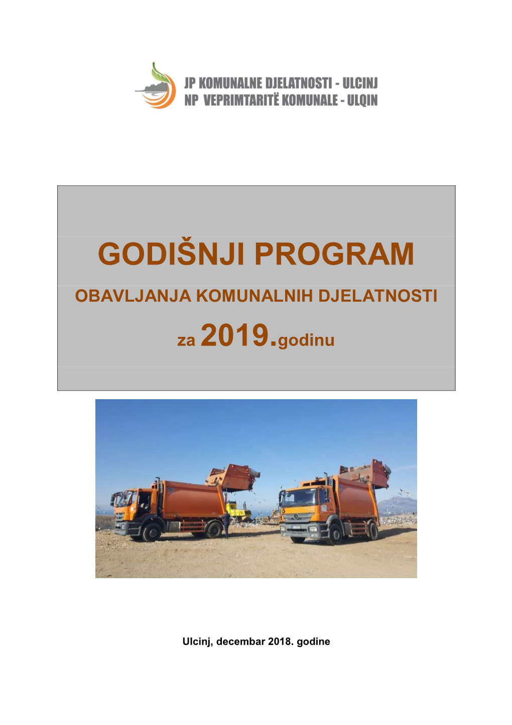 Godišnji Program Obavljanja Komunalnih Djelatnosti