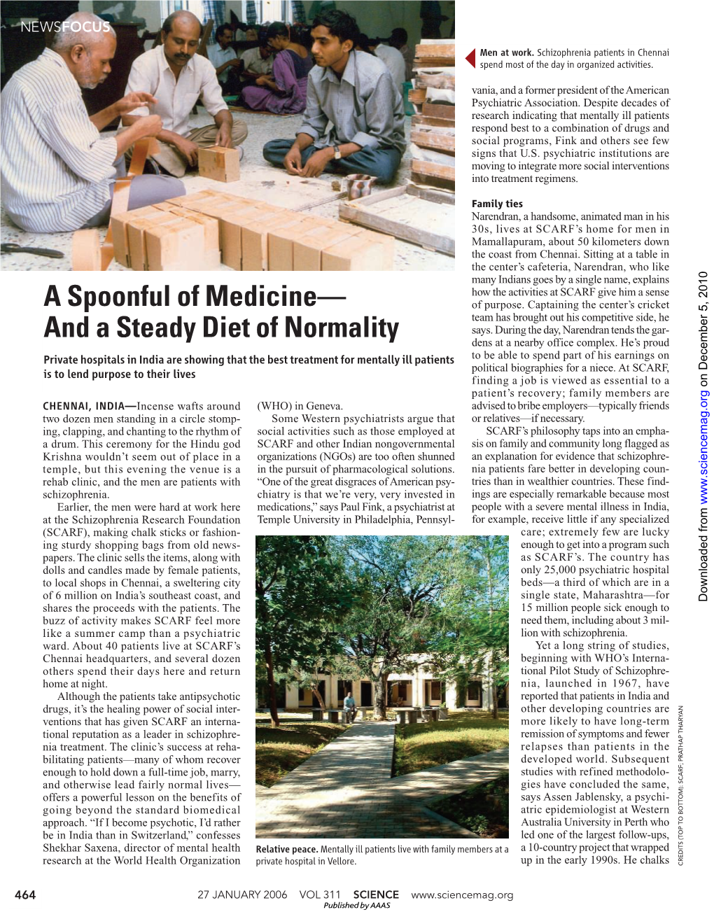 A Spoonful of Medicine— and a Steady Diet of Normality