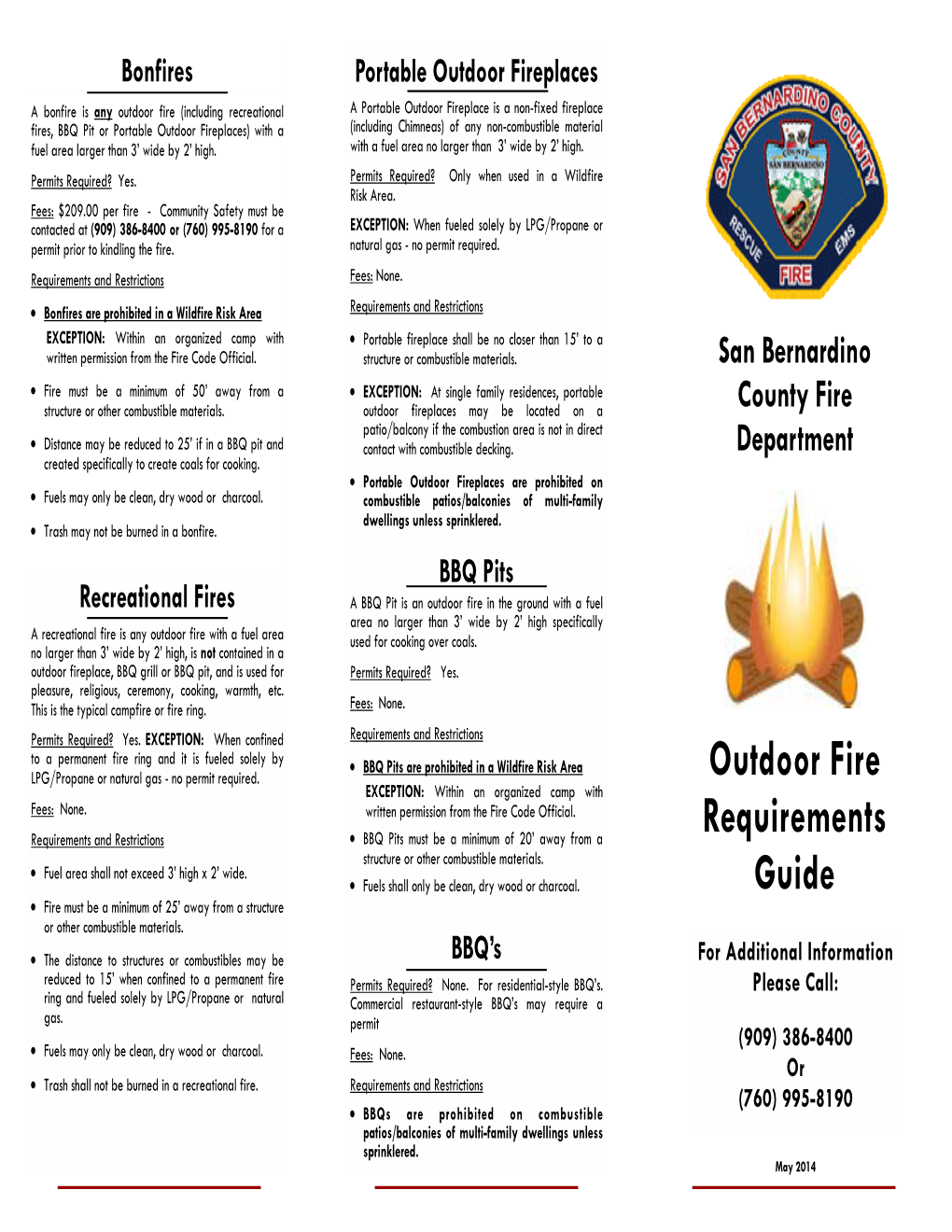 Outdoor Fire Requirements (January 2014 V1)