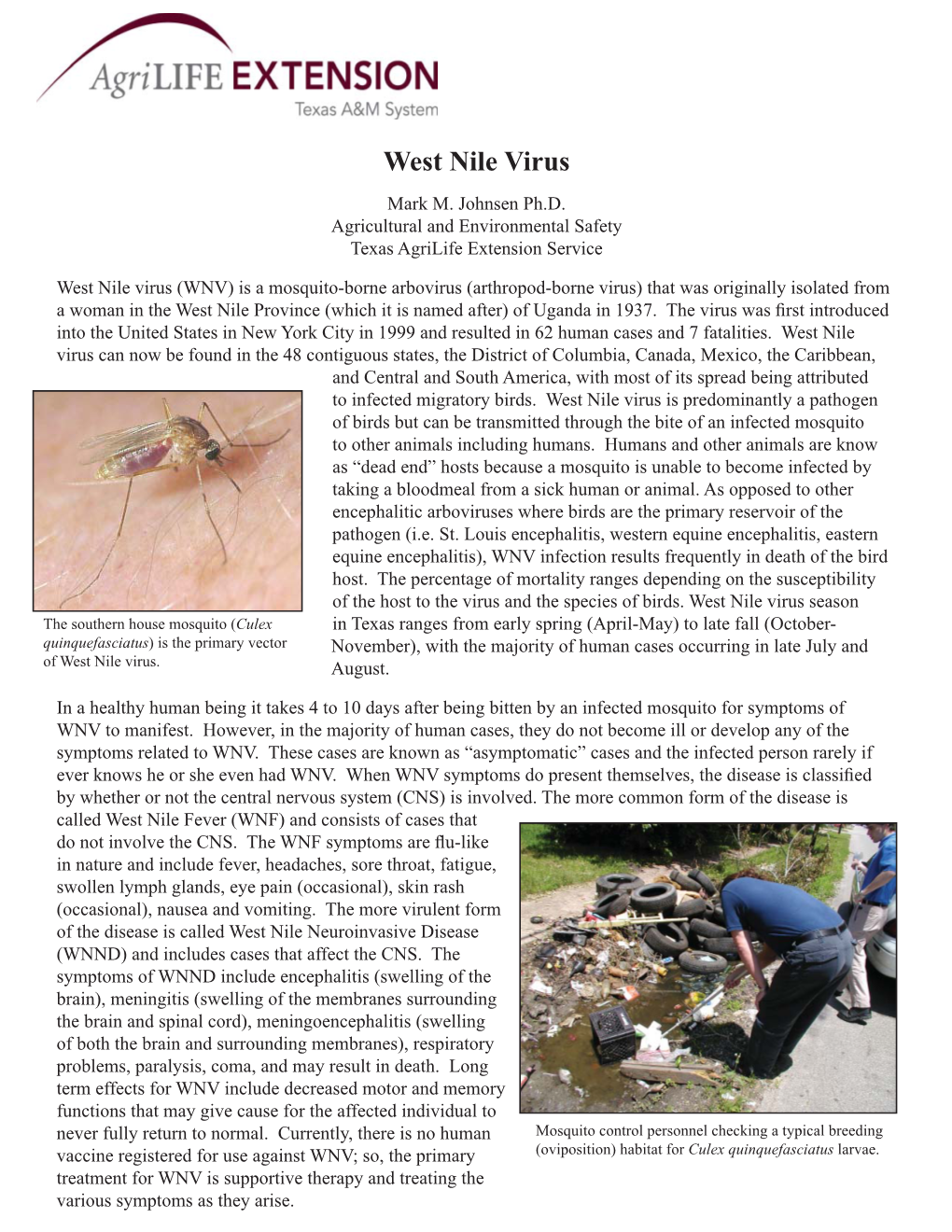 West Nile Virus Mark M