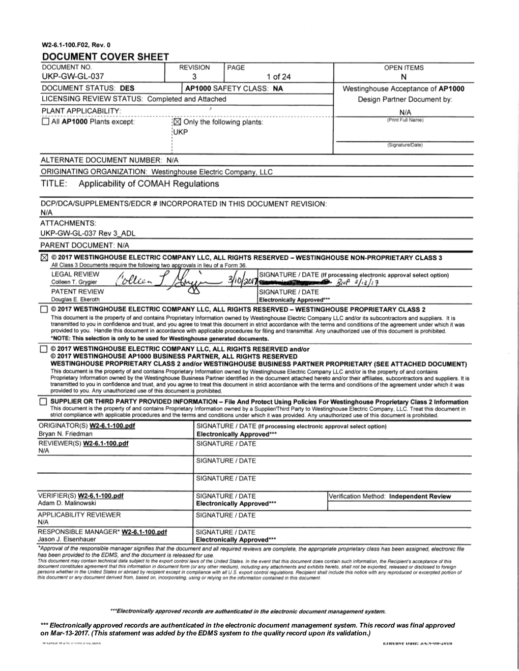 Applicability of COMAH Regulations