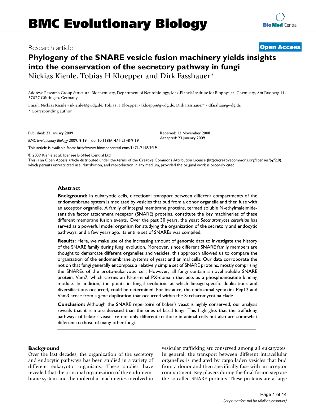 BMC Evolutionary Biology Biomed Central