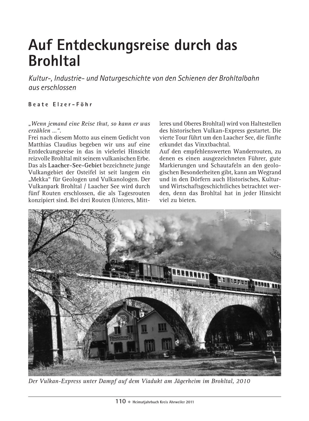 Auf Entdeckungsreise Durch Das Brohltal. Kultur-, Industrie