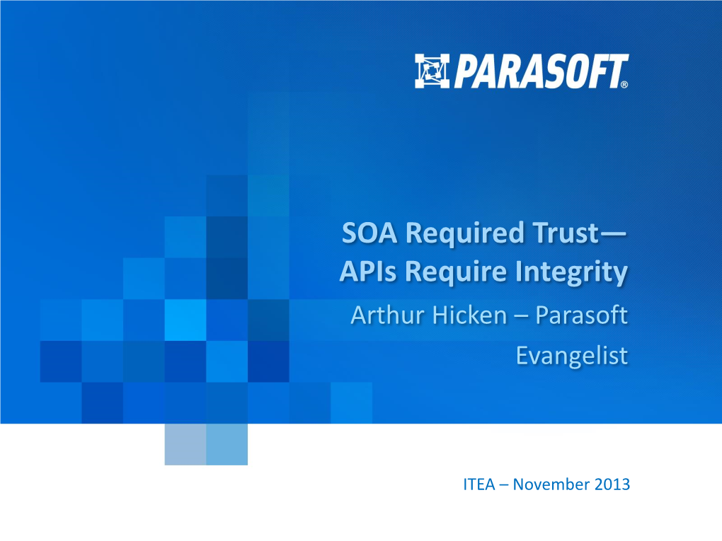 SOA Required Trust-Apis Require Integrity