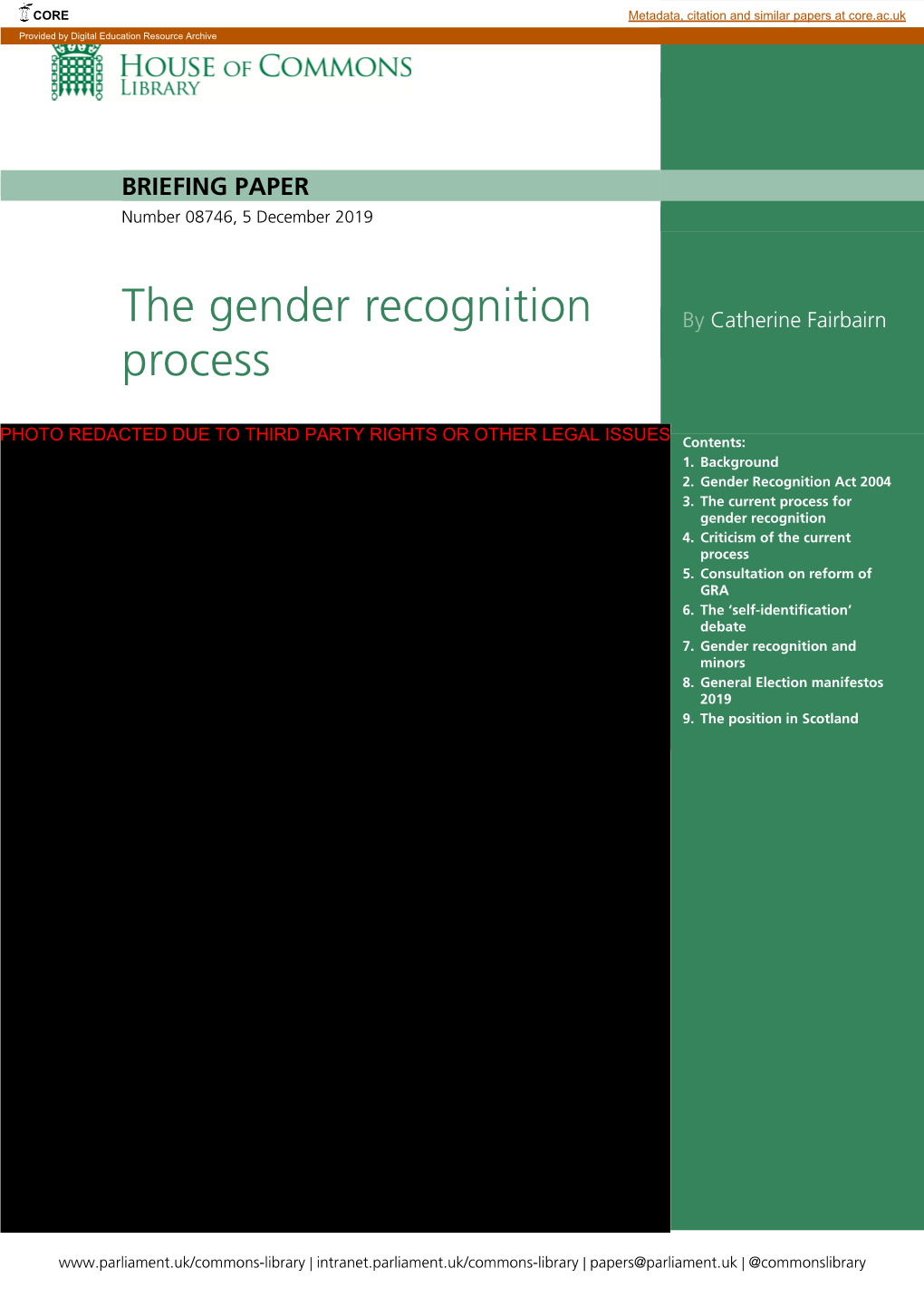 The Gender Recognition Process