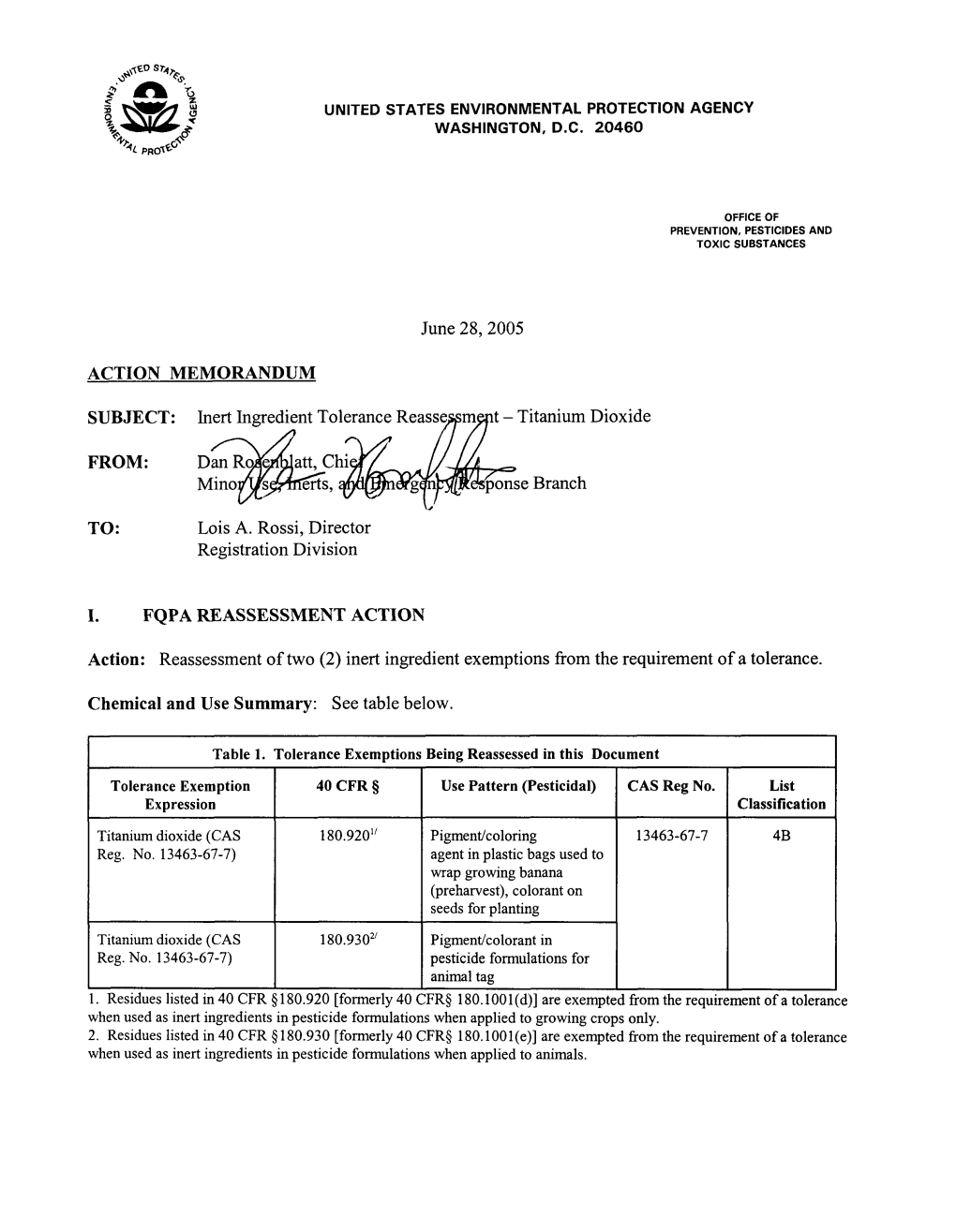Inert Reassessment Decision Document for Titanium Dioxide (PDF)