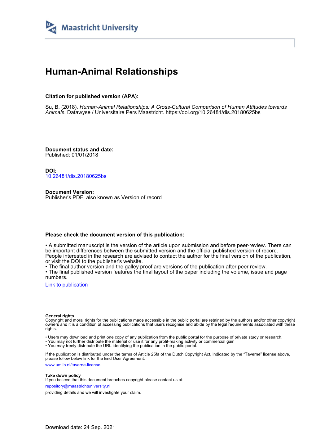 Human-Animal Relationships