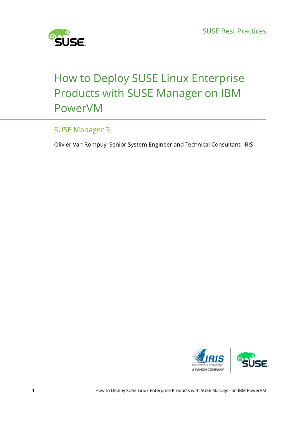 How to Deploy SUSE Linux Enterprise Products with SUSE Manager on IBM Powervm