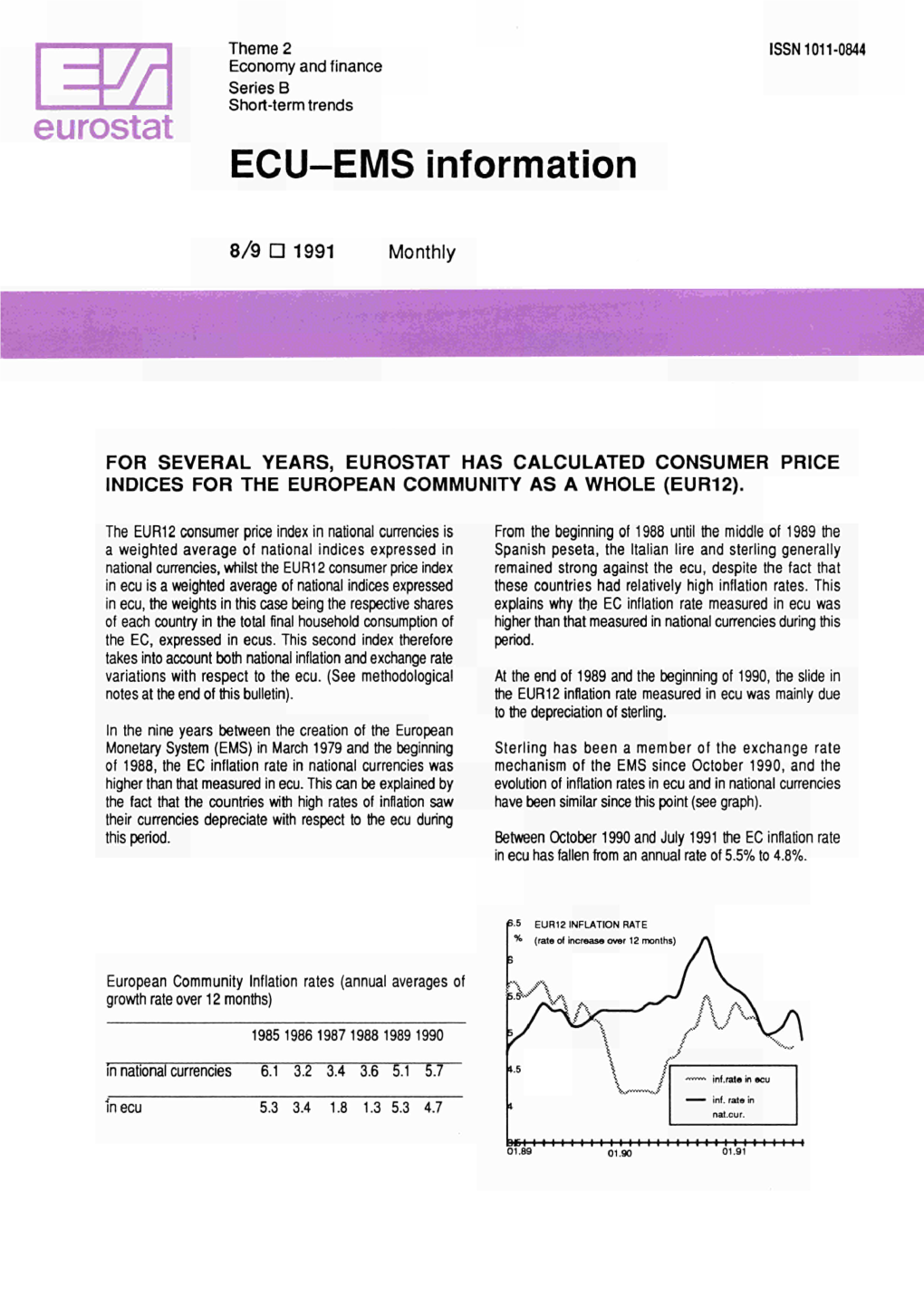 ECU-EMS Information : 8/9 1991 Monthly
